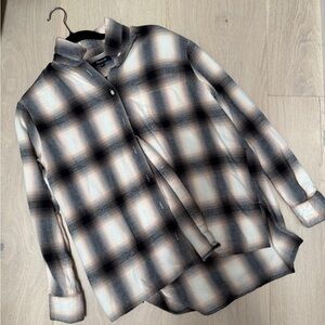 Madewell Plaid Button Down Shirt - Black, White, Cream